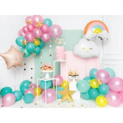 Blush Pink Happy Birthday Star Balloon 15.5in