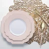 Blush Pink Scalloped Plastic Dinner Plates 10ct
