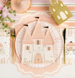 Blush Pink Scallop Paper Placemats 12ct