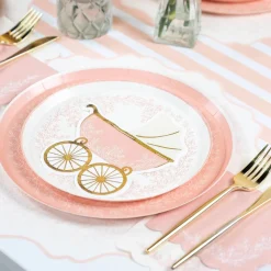 Blush Pink Striped Table Runner 10ft