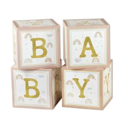 Boho Rainbow Baby Block Decorations