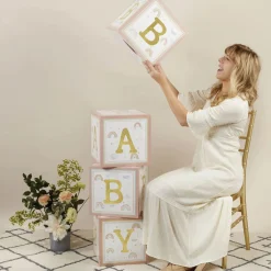 Boho Rainbow Baby Block Decorations