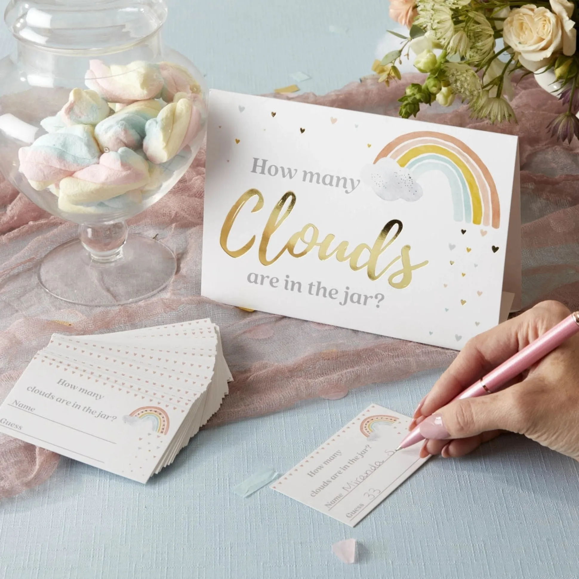 Boho Rainbow Baby Shower Advice Cards & Baby Shower Game