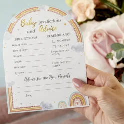 Boho Rainbow Baby Shower Advice Cards & Baby Shower Game