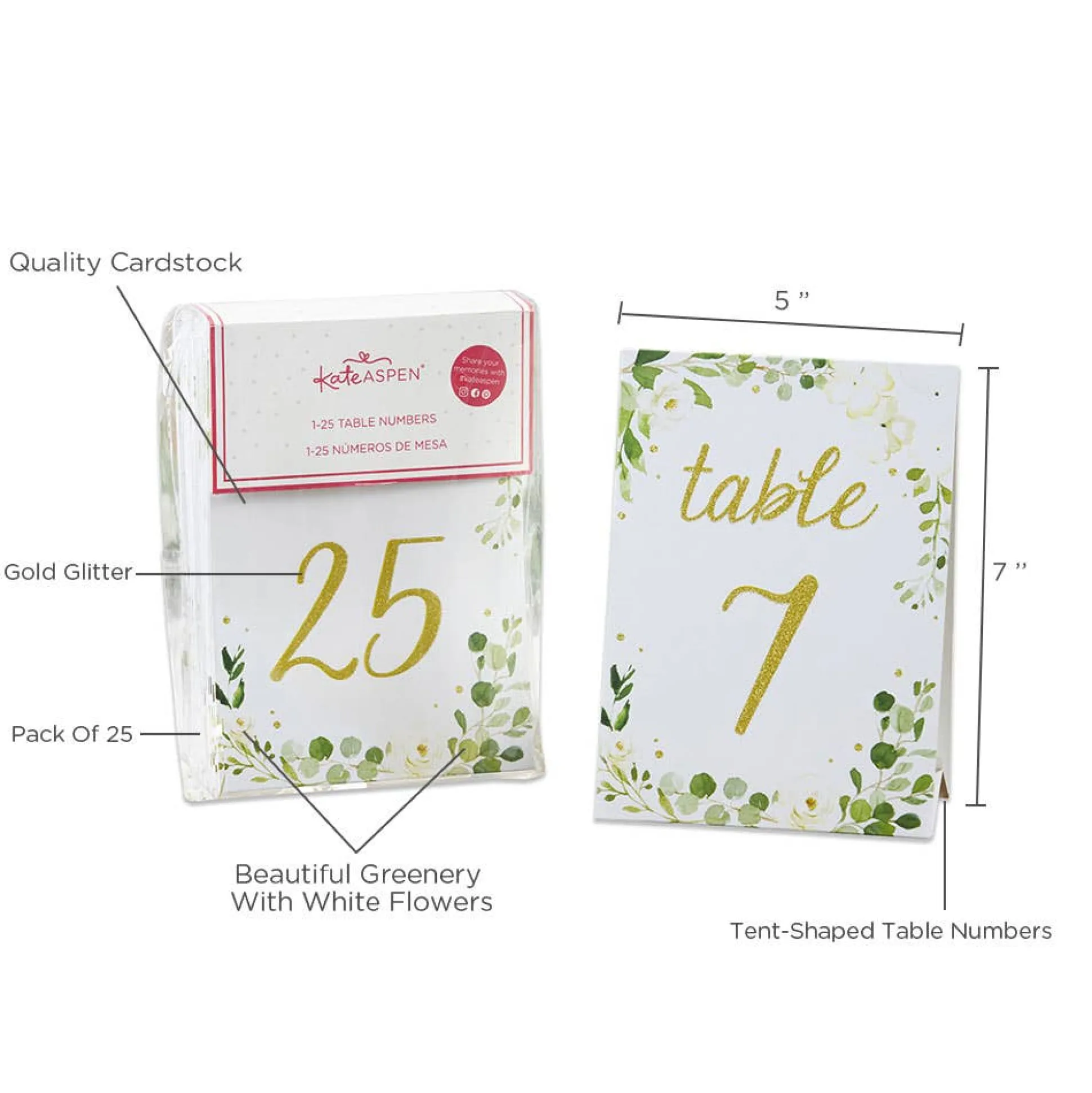 Botanical Garden Wedding Table Numbers (1-25)