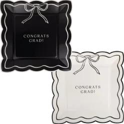 Bow Congrats Grad Paper Plates 8ct