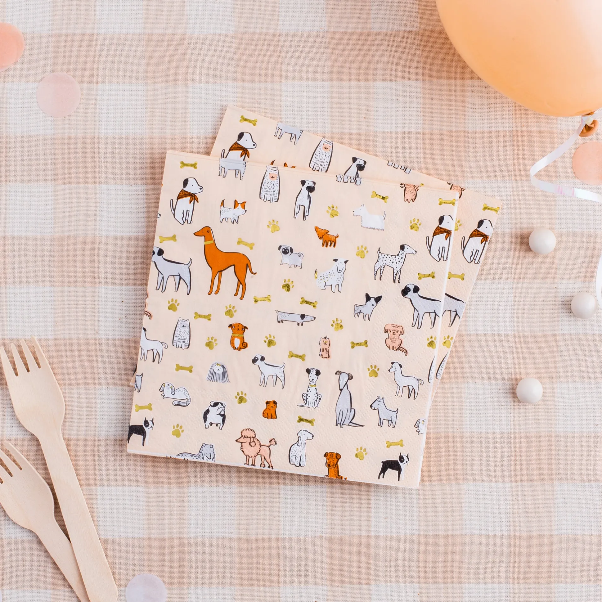 Bow Wow Dog Lunch Napkins 16ct