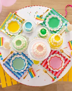 Bright Birthday Ric Rac Edge Dessert Plates 8ct