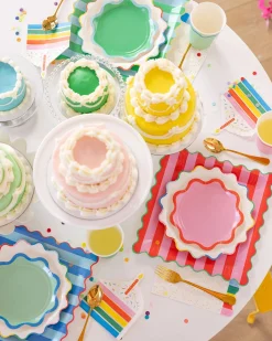 Bright Birthday Ric Rac Edge Dessert Plates 8ct