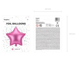 Bright Pink Star Foil Balloon 19in