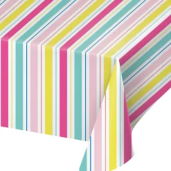 Bright Striped Paper Table Cover