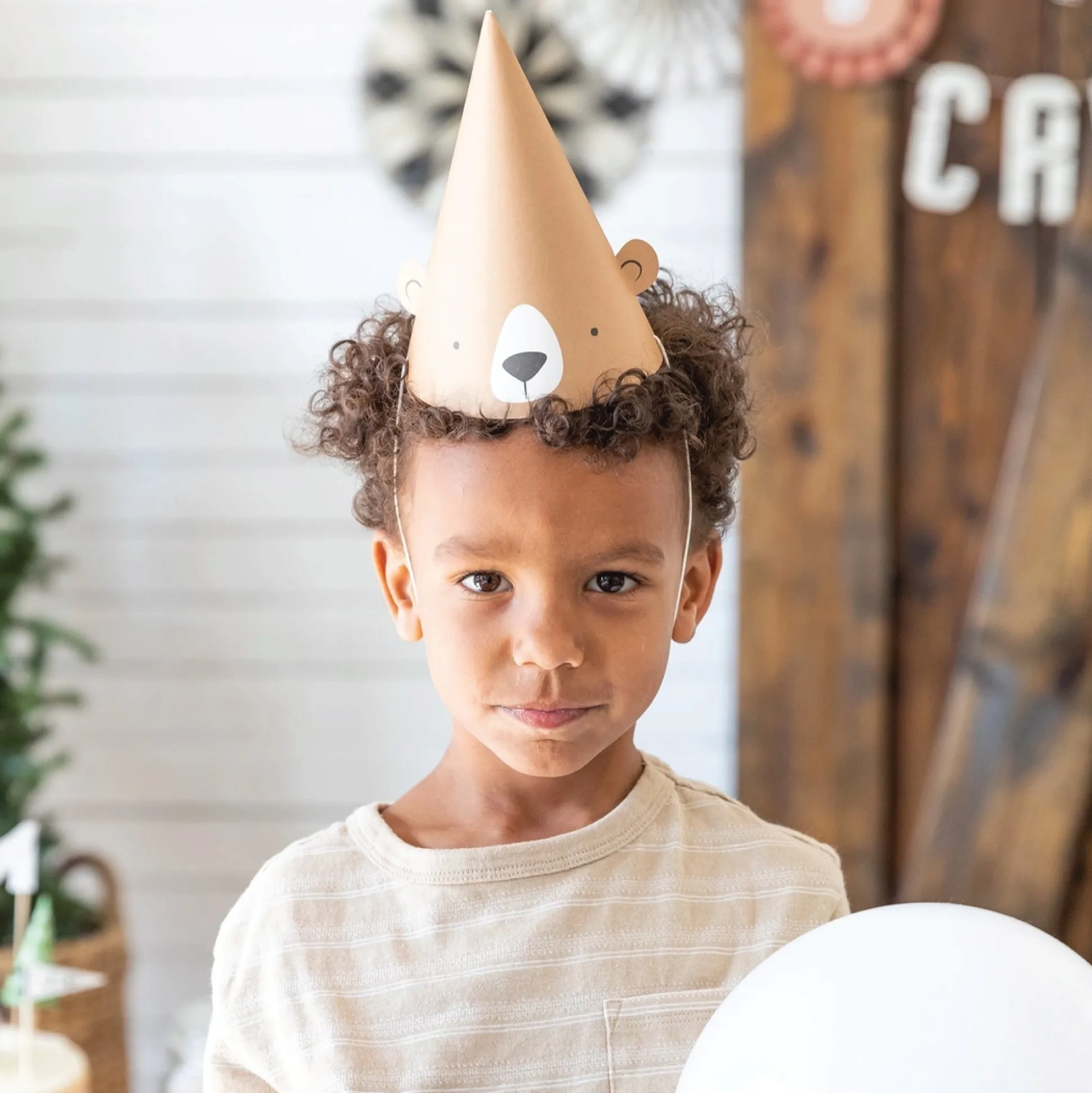Brown Bear Party Hats 8ct