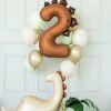 Brown Dinosaur Number Two Foil Balloon 36in