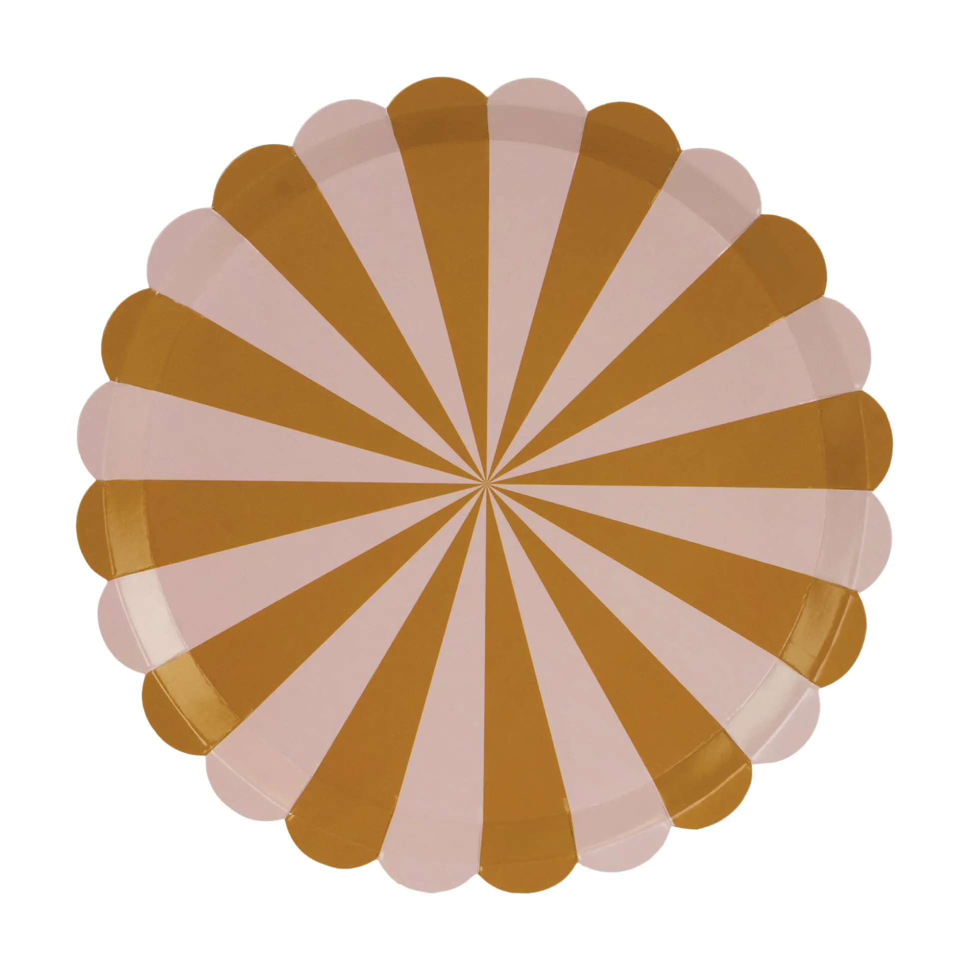 Brown & Pink Striped Scalloped Dessert Plates 6ct