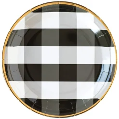 Buffalo Plaid Gingham Round Lunch Plates 8ct