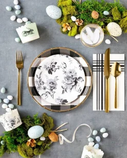 Buffalo Plaid Gingham Round Lunch Plates 8ct