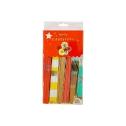 Carnival Paper Fan Decorations 6ct