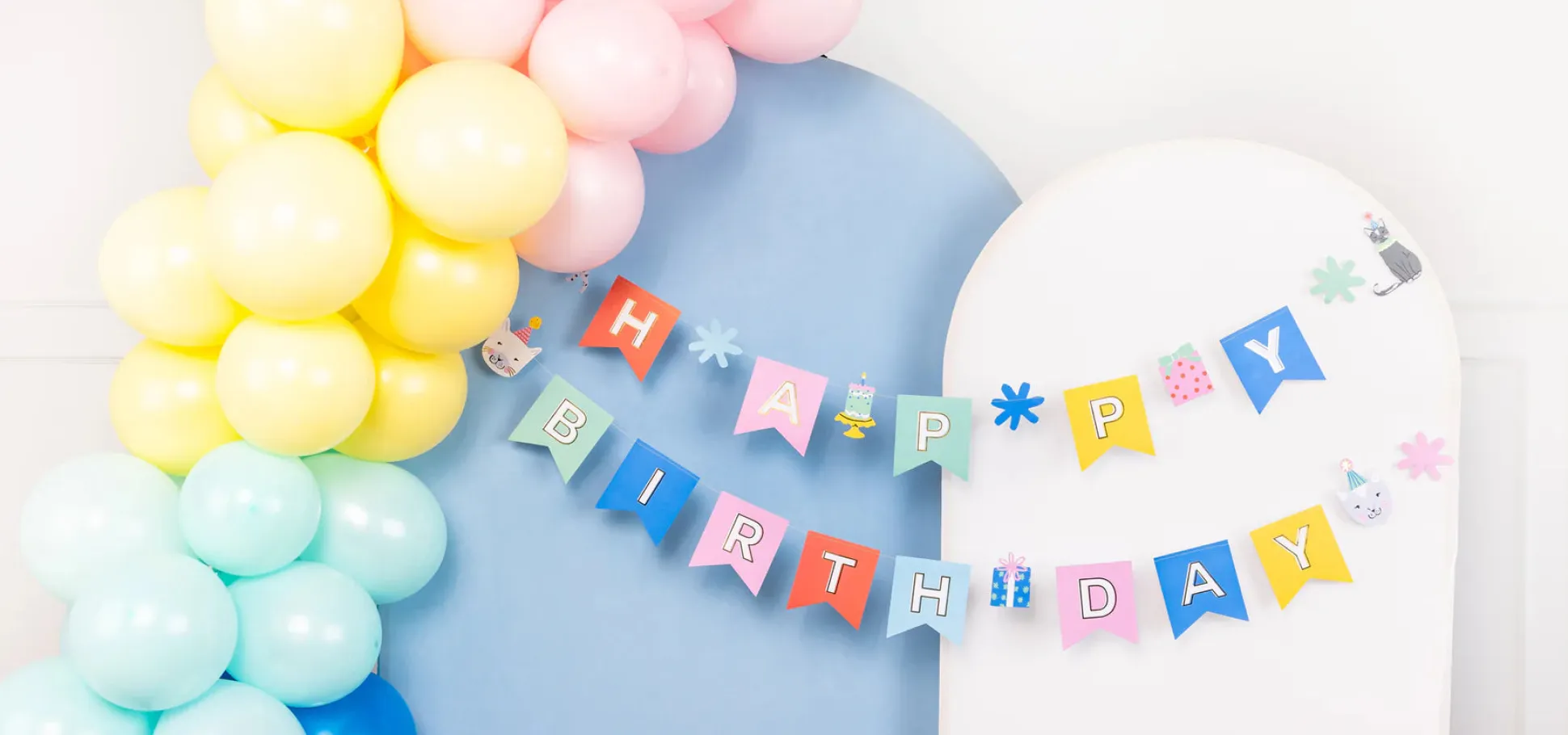 Cat Happy Birthday Banner Set 5ft