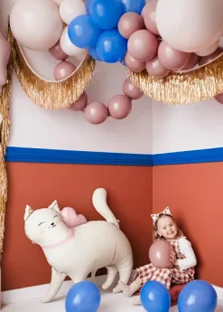 Cat with Pink Bow Foil Balloon 33in