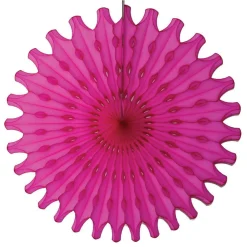 Cerise Tissue Paper Fan 18in