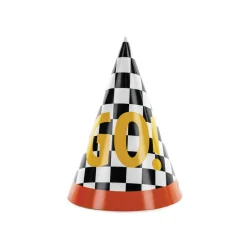 Checkered Flag Go! Race Car Party Hats 6ct