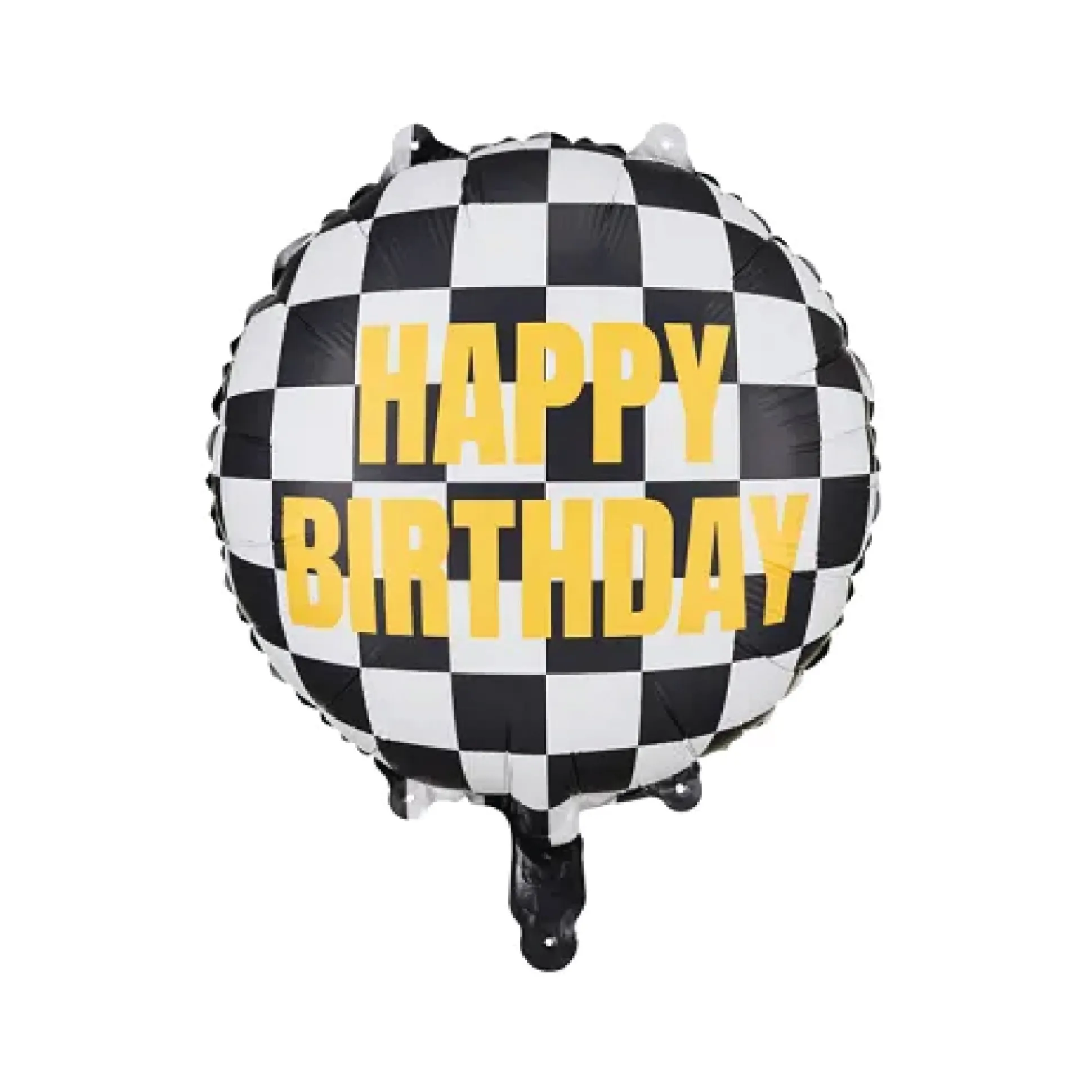 Checkered Flag Happy Birthday Foil Balloon 14in
