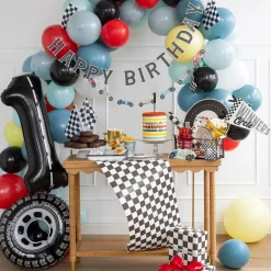 Checkered Race Flag Paper Table Runner