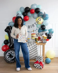 Checkered Race Flag Paper Table Runner