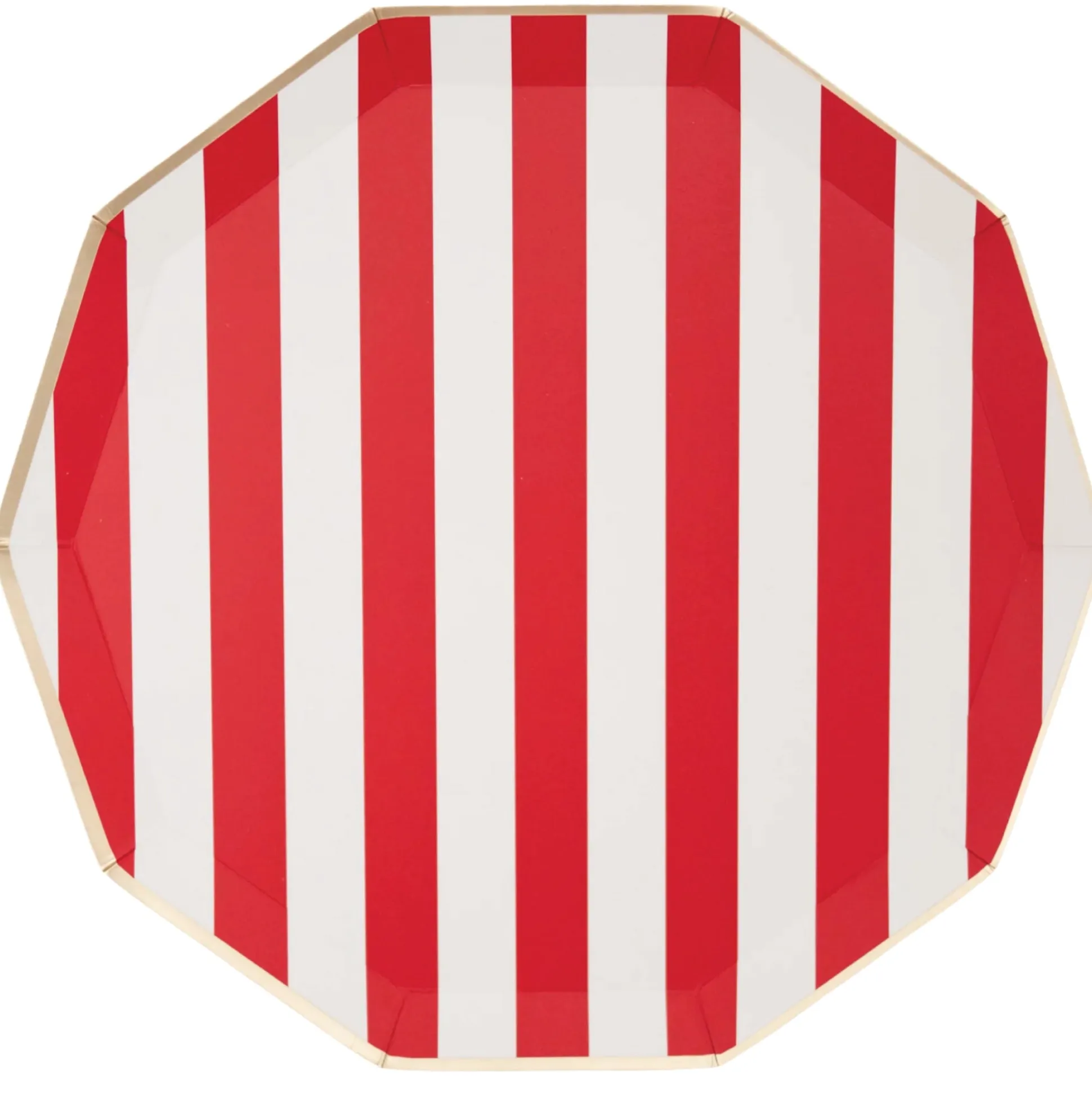 Cherry Red Cabana Striped Dinner Plates 8ct