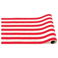 Cherry Red Striped Paper Table Runner 12.5ft