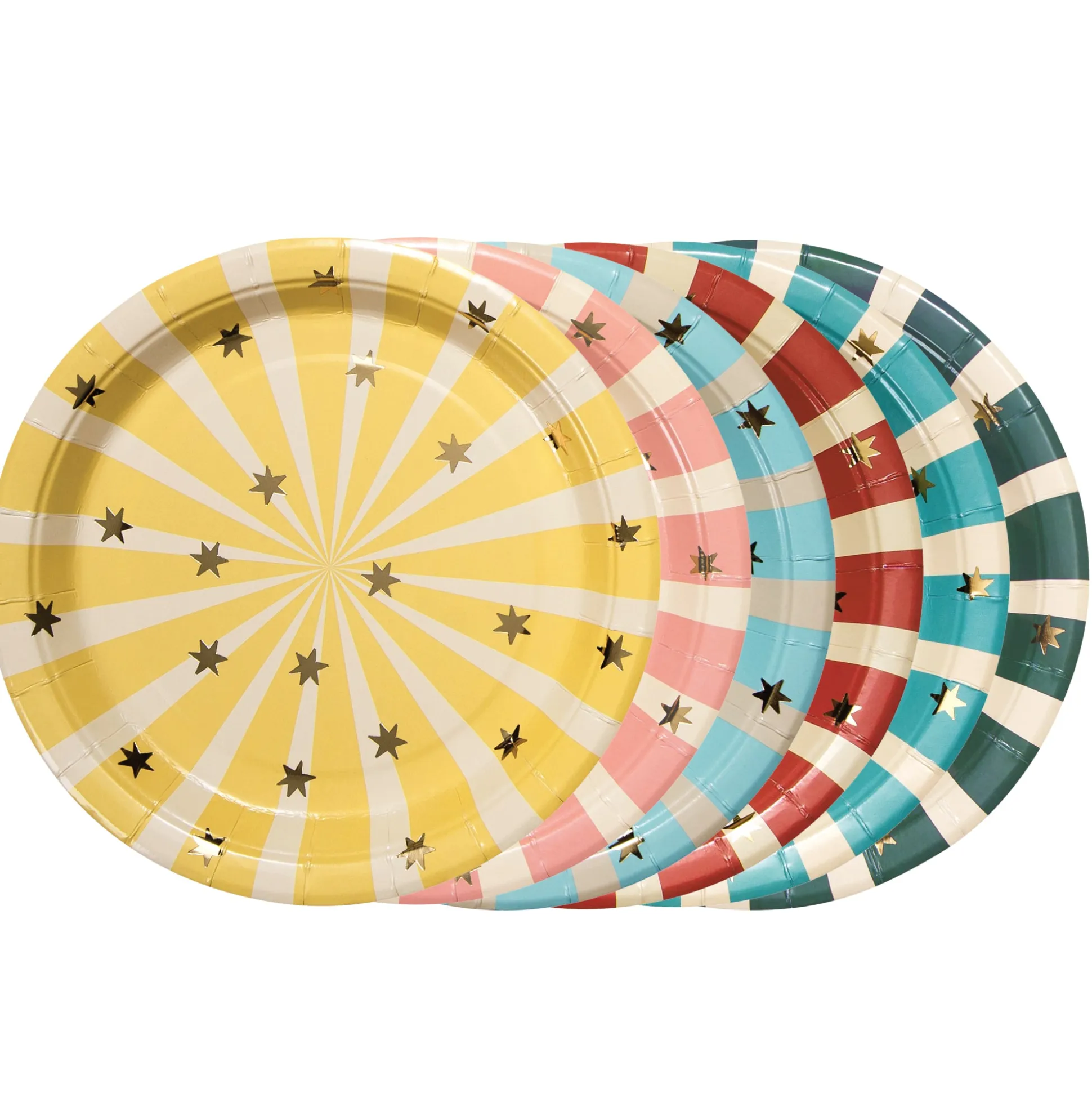 Circus Striped Dessert Plates 6ct