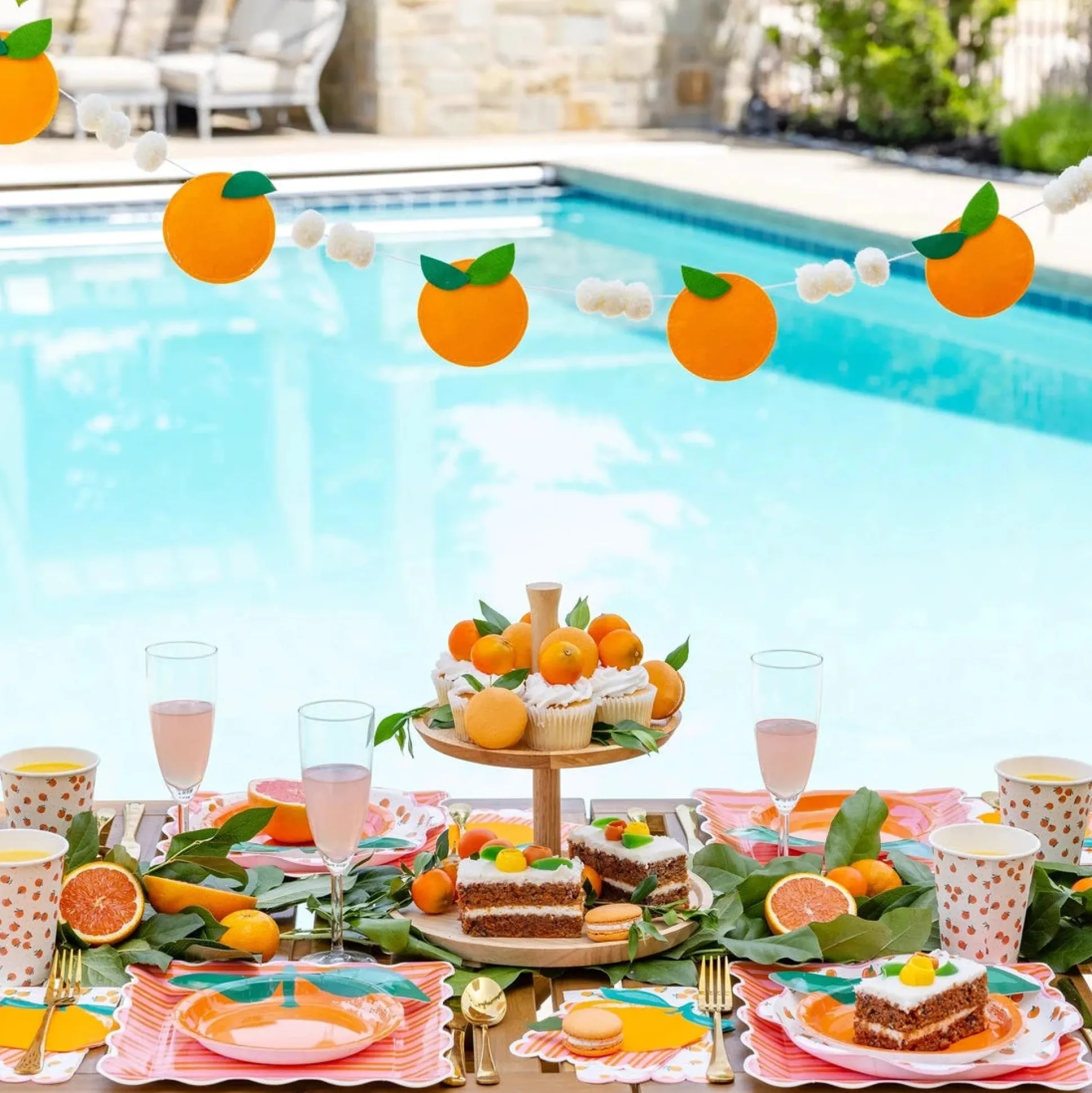 Citrus Orange Felt Banner 6ft