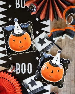 Classic Cream & Black Halloween Star Dessert Napkins 24ct