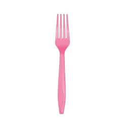 Classic Pink Plastic Forks 24ct