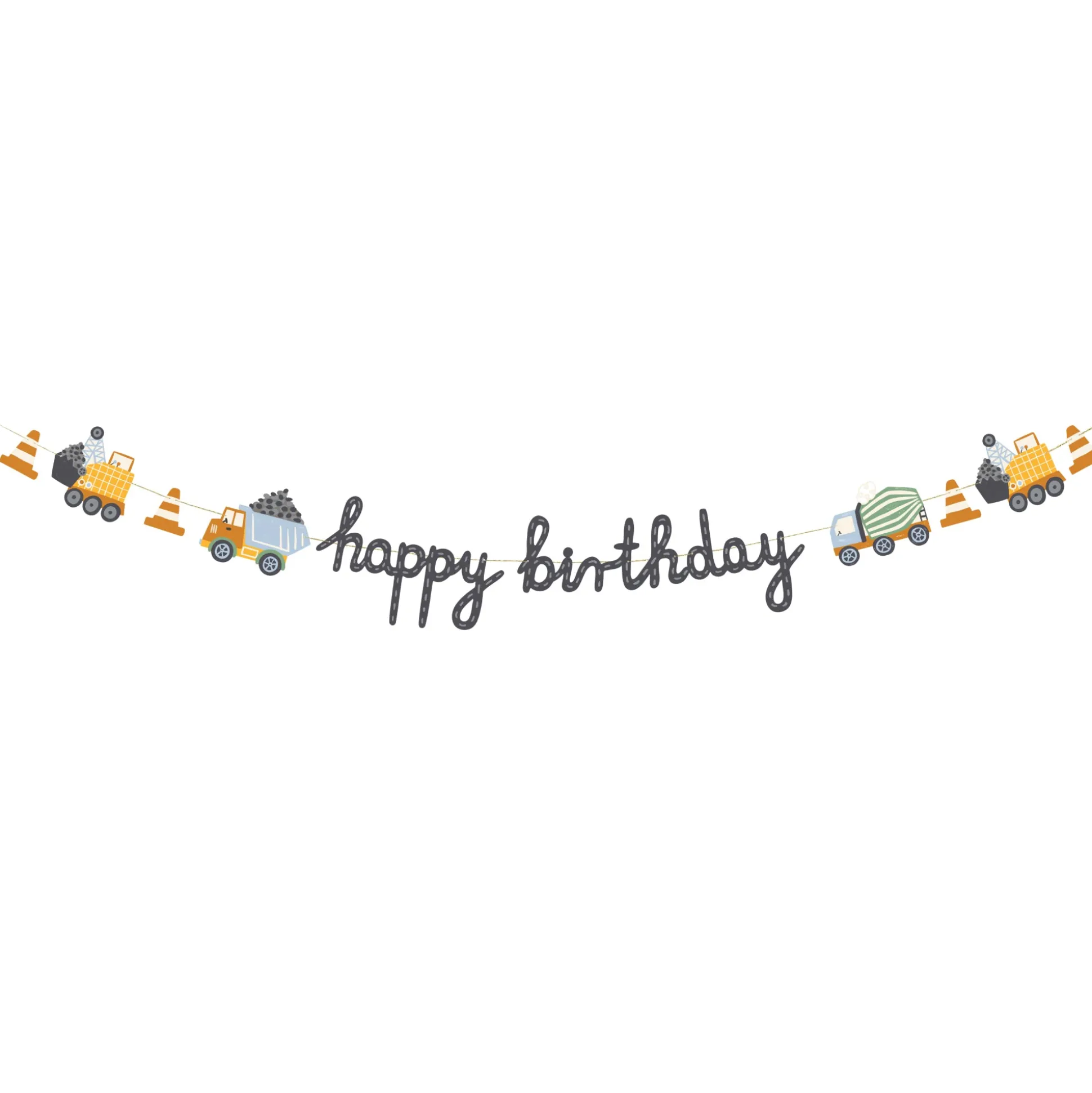 Construction Party Birthday Banner 6.5ft