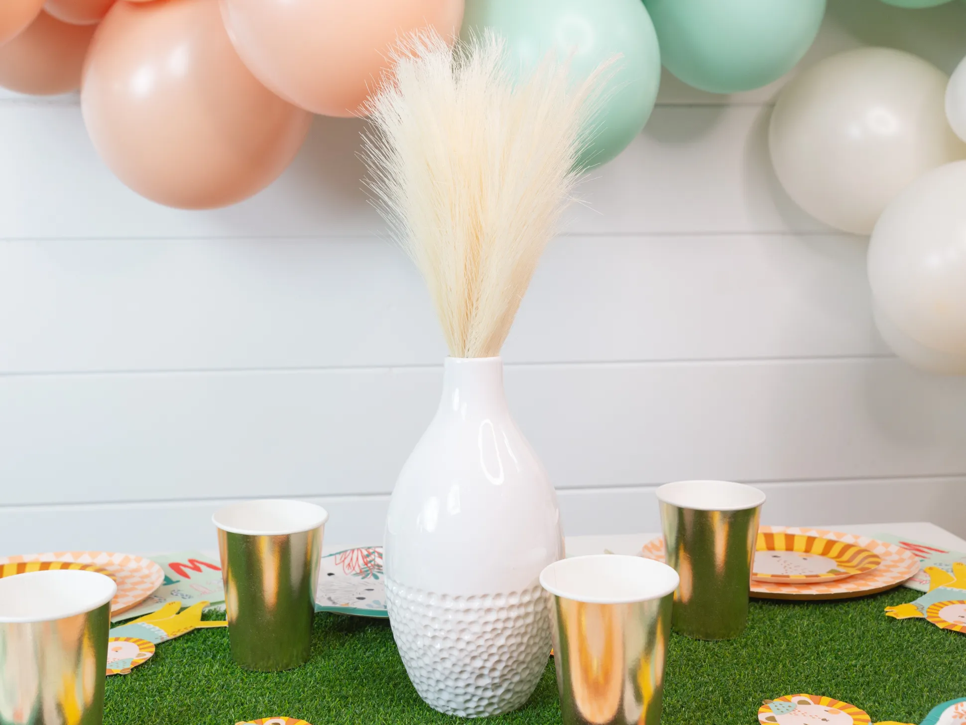 Cream Artificial Pampas Grass Stem 17.7in