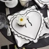 Cream & Black Ric Rac Dinner Plates 8ct