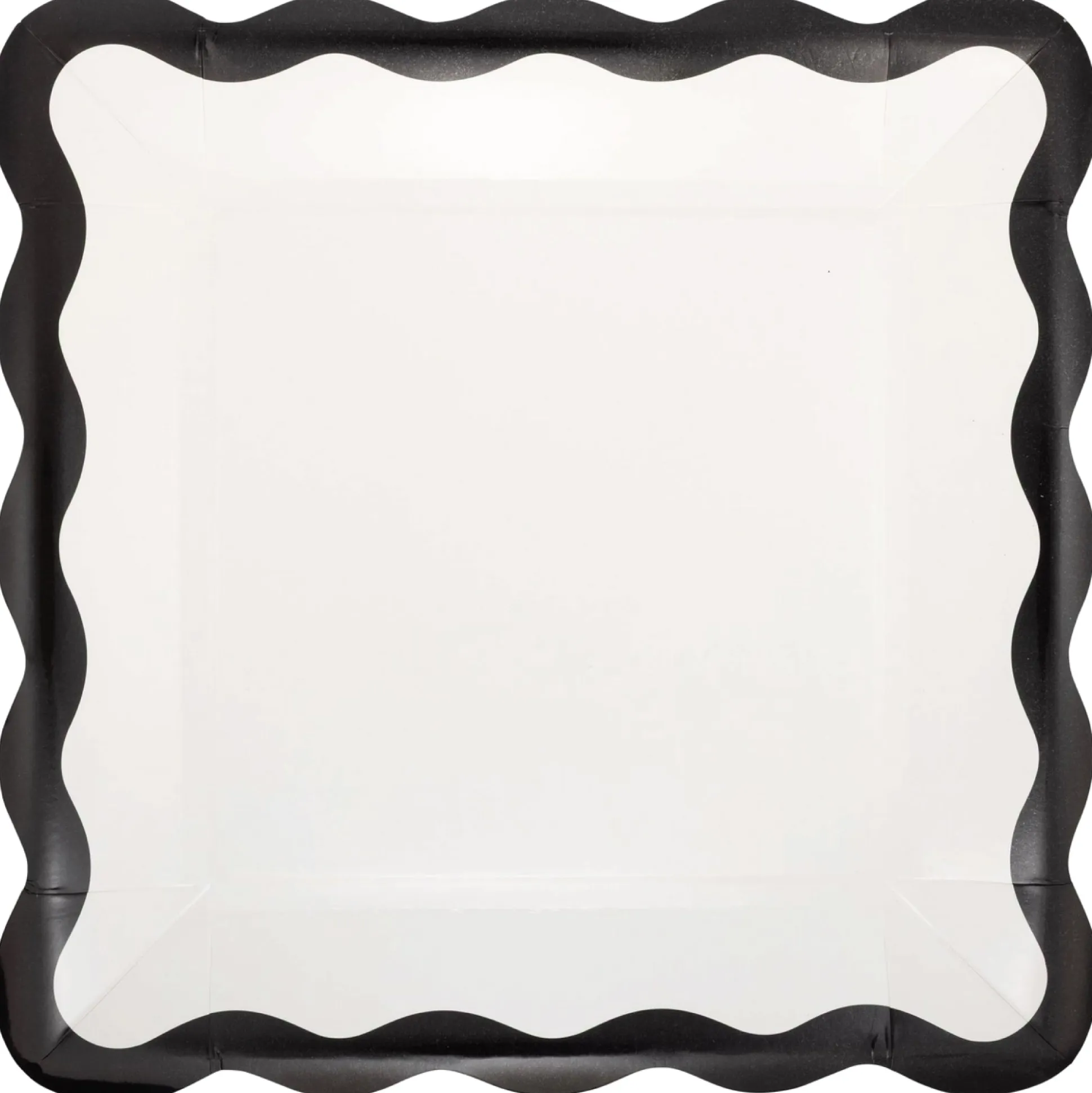 Cream & Black Ric Rac Dinner Plates 8ct