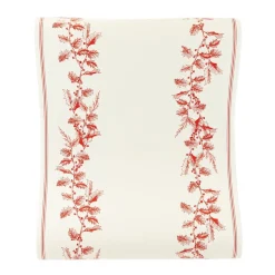 Cream & Red Holly Paper Table Runner