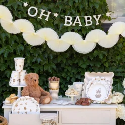 Cream Tissue Bunting Banner 7ft
