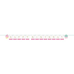 Cupcake Happy Birthday Banner 8ft