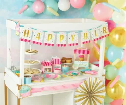 Cupcake Happy Birthday Banner 8ft