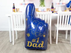 #1 Dad Blue Foam Finger Foil Balloon 34in