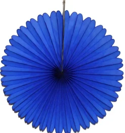 Dark Blue Tissue Paper Fan 13in