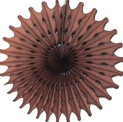 Dark Brown Tissue Paper Fan 18in