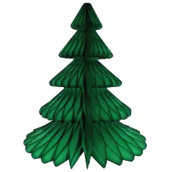 Dark Green Christmas Tree Honeycomb Paper Centerpiece 17in