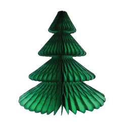 Dark Green Christmas Tree Honeycomb Paper Centerpiece 12in