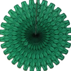 Dark Green Tissue Paper Fan 18in
