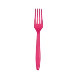 Dark Pink Plastic Forks 24ct