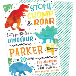 Dino-Mite Birthday Party Invitation